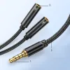 Joyroom fejhallgató elosztó audiokábel AUX 3.5mm-es mini jack - 2x 3.5mm-es mini jack 0.2m fekete (SY-A04) - 4. kép