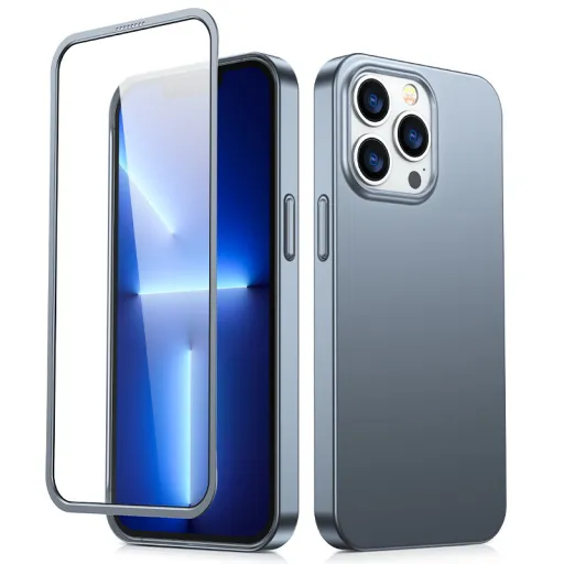 iPhone 13 Pro Max Joyroom 360 Full Case tok + kijelzővédő üvegfólia szürke