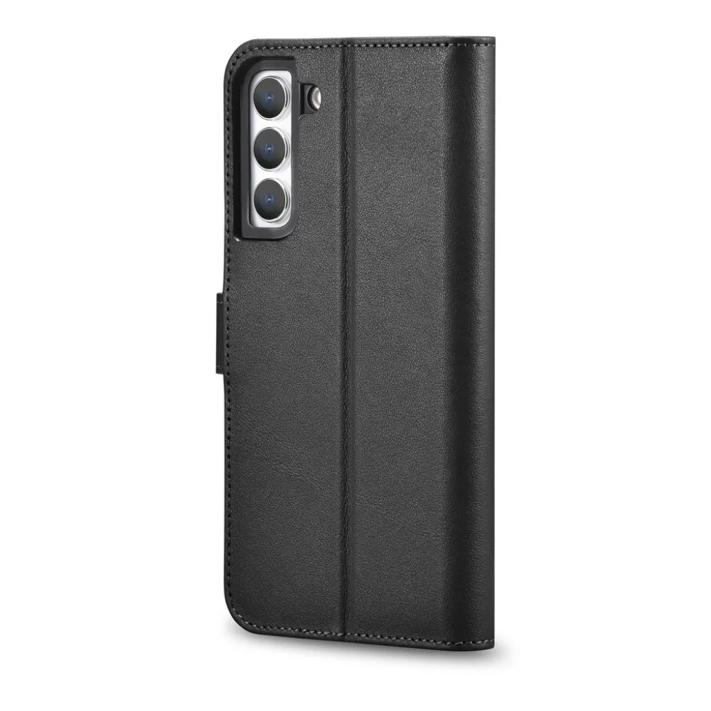 Samsung Galaxy S22+ Plus iCarer Haitang Leather Wallet Valódi Bőr Fliptok fekete - 12