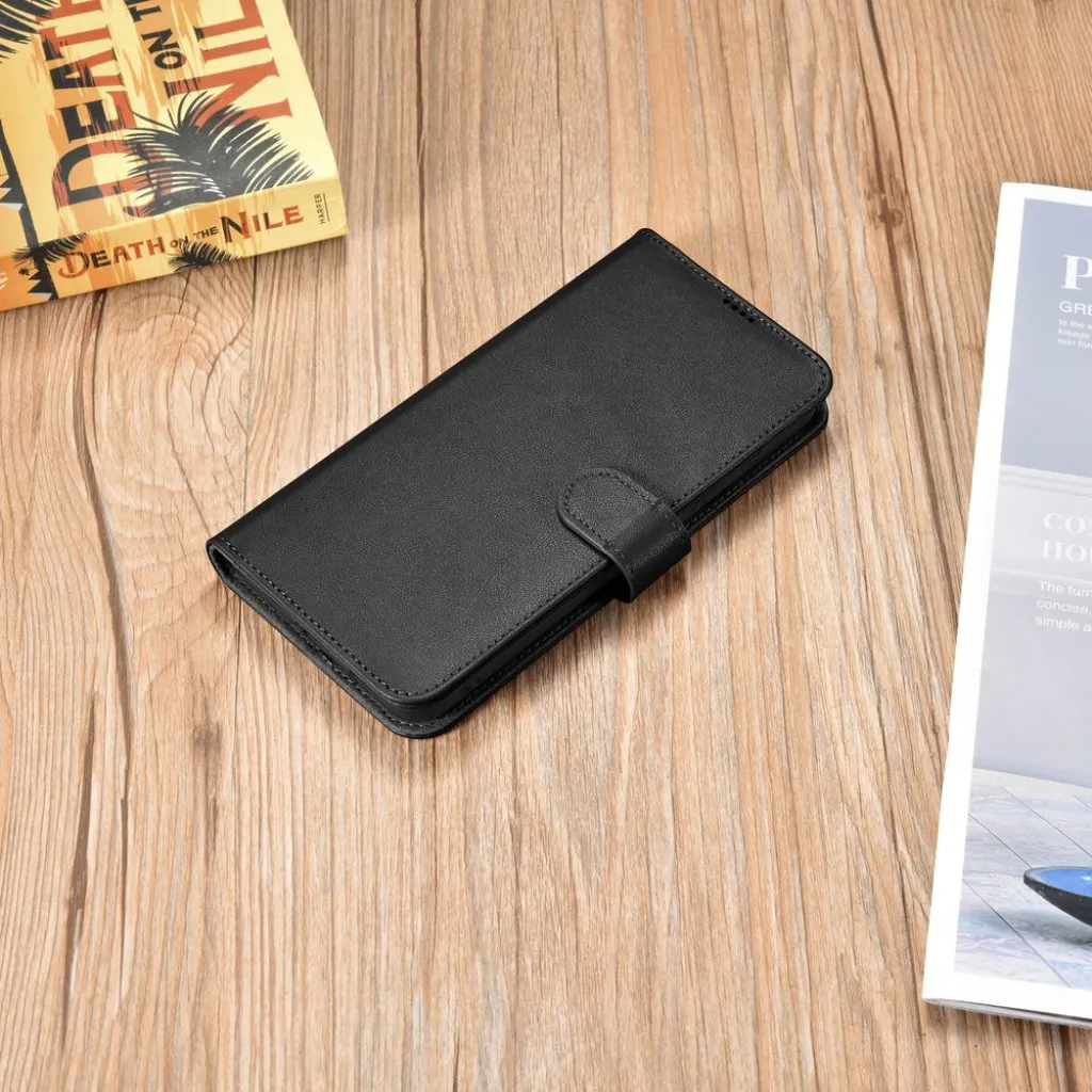 Samsung Galaxy S22+ Plus iCarer Haitang Leather Wallet Valódi Bőr Fliptok fekete - 10