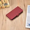 Samsung Galaxy S22+ Plus iCarer Haitang Leather Wallet Valódi Bőr Fliptok piros - 2. kép