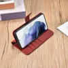 Samsung Galaxy S22+ Plus iCarer Haitang Leather Wallet Valódi Bőr Fliptok piros - 3. kép