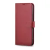 Samsung Galaxy S22 Ultra iCarer Haitang Leather Wallet Valódi Bőr Fliptok piros - 2. kép