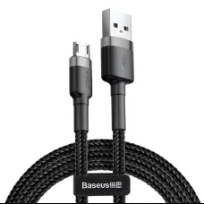 Baseus Cafule Nylon harisnyázott USB / micro USB kábel QC3.0 2.4A 1 m fekete-szürke