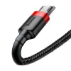 Baseus Cafule Nylon harisnyázott USB / micro USB kábel QC3.0 2.4A 1 m fekete-piros - 2. kép