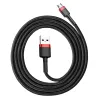 Baseus Cafule Nylon harisnyázott USB / micro USB kábel QC3.0 2.4A 1 m fekete-piros - 1. kép