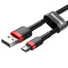 Baseus Cafule Nylon harisnyázott USB / micro USB kábel QC3.0 2.4A 1 m fekete-piros - 2. kép