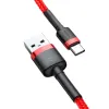 Baseus Cafule Nylon harisnyázott USB/USB-C kábel QC3.0 3A 0,5 m piros - 4. kép