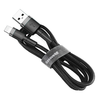 Baseus Cafule Nylon harisnyázott USB / Lightning QC3.0 2.4A kábel 1 m fekete-szürke - 2. kép