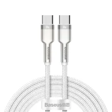 Baseus Cafule Metal Data USB Type C - USB Type C kábel 100 W (20 V / 5 A) 2 m fehér