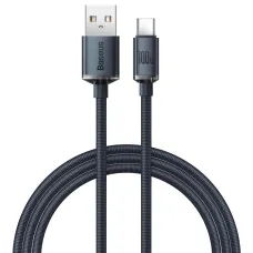 Baseus Crystal Shine gyors töltős adat kábel USB Type A - USB Type C 100W 1,2m fekete
