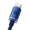 Baseus Crystal Shine gyors töltős adat kábel USB Type A - USB Type C 100W 1,2m kék - 1. kép