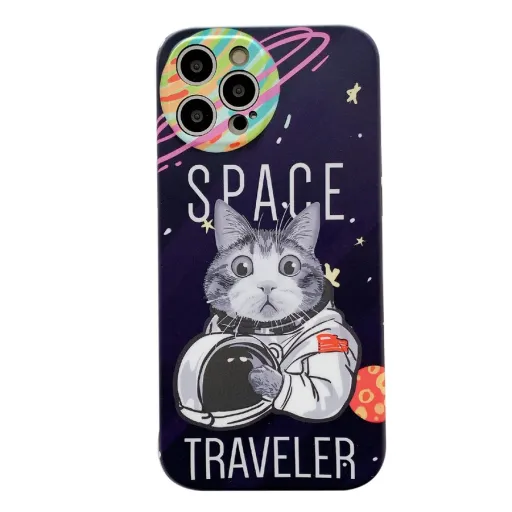 iPhone 13 Pro Cartoon Space TPU tok sötétkék Alphajack