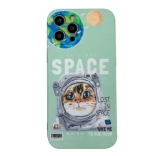 iPhone 13 Pro Cartoon Space TPU tok égkék Alphajack