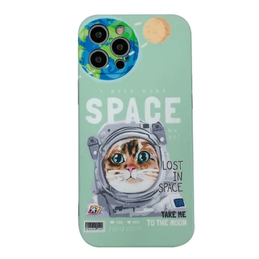 iPhone 13 Pro Max Cartoon Space TPU tok égkék Alphajack