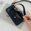 iPhone 13 Pro TPU tok bőr pénztárcával és pánttal rózsaszín színben Alphajack - 2. kép