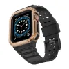 Apple Watch 8/7/6/5/4/3/2 / SE (41/40 / 38mm) Armored Óraszíj és Tok Fekete / Bronz - 2. kép