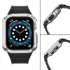 Apple Watch 8/7/6/5/4/3/2 / SE (41/40 / 38mm) Armored Óraszíj és Tok Fekete / Ezüst - 1. kép