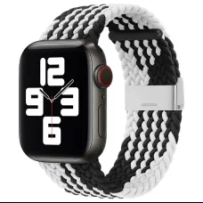 Apple Watch 8/7/6 / SE / 5/4/3/2 (41mm / 40mm / 38mm) Fabric szövet óraszíj fekete / fehér