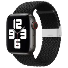 Apple Watch 4/5/6/7/8/SE/Ultra (42/44/45/49mm) Fabric szövet óraszíj fekete