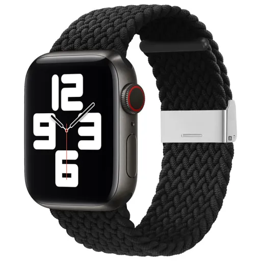 Apple Watch 4/5/6/7/8/SE/Ultra (42/44/45/49mm) Fabric szövet óraszíj fekete