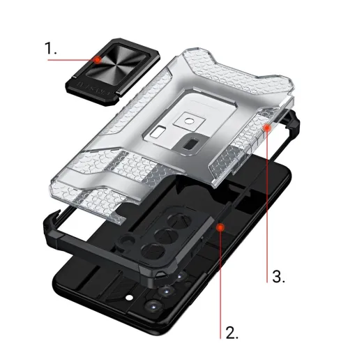 Samsung Galaxy S22 Plus Crystal Ring Kickstand tok fekete