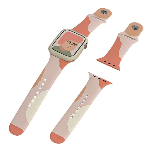 Apple Watch 8/7/6 / SE / 5/4/3/2 (41mm / 40mm / 38mm) Moro Szilikon óraszíj terepmintás design 2