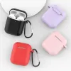 Airpods Pro 1/2 szilikon tok karabinerrel rózsaszín - 1. kép