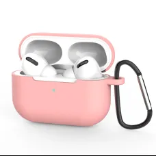 Airpods Pro 1/2 szilikon tok karabinerrel rózsaszín