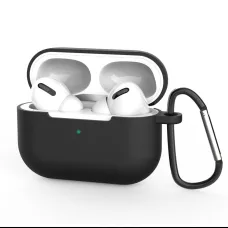Airpods Pro 1/2 szilikon tok karabinerrel fekete