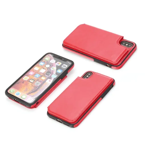 Huawei P20 Lite Forcell kártyatartós tok piros színben Huawei P20 Lite Forcell kártyatartós tok piros színben