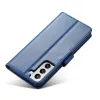 Samsung Galaxy S22 mágneses PU bőr fliptok kártyatartóval kék Alphajack - 2. kép