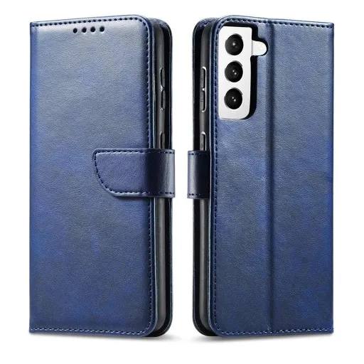 Samsung Galaxy S22 mágneses PU bőr fliptok kártyatartóval kék Alphajack Samsung Galaxy S22 mágneses PU bőr fliptok kártyatartóval kék Alphajack