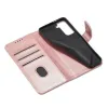 Samsung Galaxy S22 mágneses PU bőr fliptok kártyatartóval rózsaszín Alphajack - 2. kép