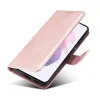 Samsung Galaxy S22 mágneses PU bőr fliptok kártyatartóval rózsaszín Alphajack - 4. kép