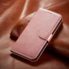 Samsung Galaxy S22 Ultra mágneses PU bőr fliptok kártyatartóval rózsaszín Alphajack - 0. kép