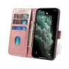 Samsung Galaxy S22 Ultra mágneses PU bőr fliptok kártyatartóval rózsaszín Alphajack - 2. kép