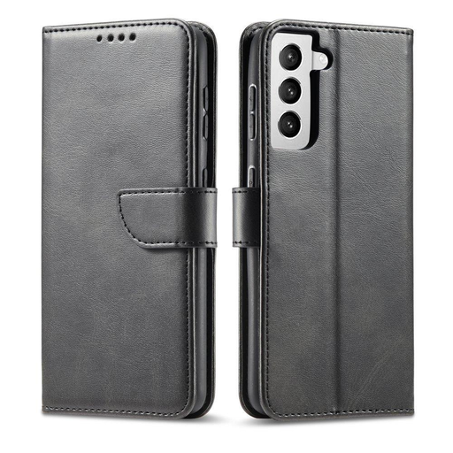 Samsung S22 Ultra Elegant mágneses bőr fliptok fekete Samsung S22 Ultra Elegant mágneses bőr fliptok fekete