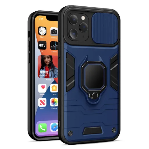 Samsung Galaxy A53 5G Ring Lens tok kameralencse védővel és kihajtható támasszal tengerészkék Samsung Galaxy A53 5G Ring Lens tok kameralencse védővel és kihajtható támasszal tengerészkék