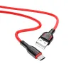 Borofone BX63 Charming USB - Micro USB kábel 2.4A 1m fekete - Piros - 0. kép