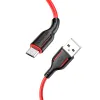 Borofone BX63 Charming USB - Micro USB kábel 2.4A 1m fekete - Piros - 4. kép