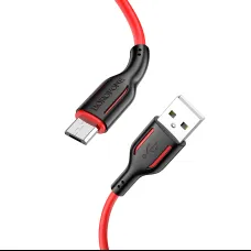 Borofone BX63 Charming USB - Micro USB kábel 2.4A 1m fekete - Piros