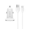 Borofone BZ12A Lasting Power USB Autós töltő QC 3.0 18W 3A + USB - Micro USB kábel fehér - 4. kép