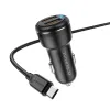 Borofone BZ17 Univerzális autós töltő 2x USB - QC 3.0 18W 3A + USB - Micro USB kábel fekete - 1. kép