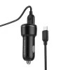 Borofone BZ17 Univerzális autós töltő 2x USB - QC 3.0 18W 3A + USB - Micro USB kábel fekete - 0. kép