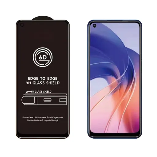 Huawei P30 Lite 6D Kijelzővédő 9H Üvegfólia fekete