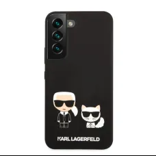 Samsung Galaxy S22 Plus Karl Lagerfeld KLHCS22MSSKCK Karl Choupette Liquid Silicone tok fekete