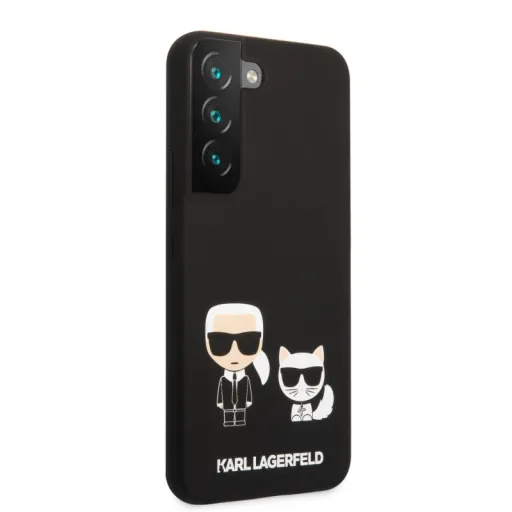 Samsung Galaxy S22 Plus Karl Lagerfeld KLHCS22MSSKCK Karl Choupette Liquid Silicone tok fekete