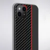 Xiaomi Redmi Note 10 / Note 10S Tel Protect Carbon Tok Fekte / Piros Csík - 0. kép