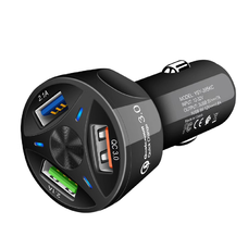 Univerzális szivargyújtós autós töltő 3xUSB 20W/35W fekete